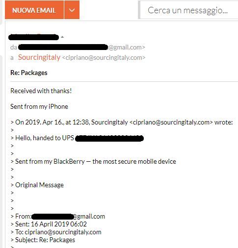 Redirection Parcel Italy 163